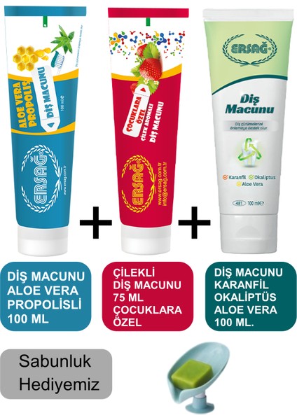 Diş Macunu ( Aile Paketi) 3'lü - Sabunluk Hediyemiz 204-04