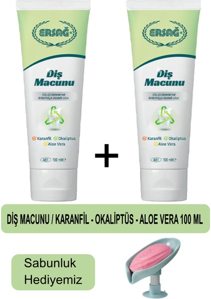 Diş Macunu (Karanfil,okaliptüs,aloe Vera) 2 Adet 100 Ml- Sabunluk Hediyemiz 482