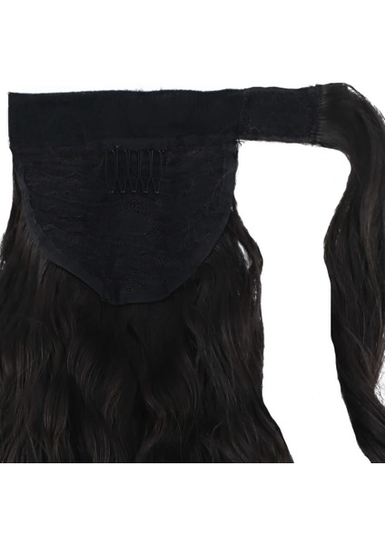 Bağlamalı Kabarık Dalgalı At Kuyruğu - Kahverengi indirimleri