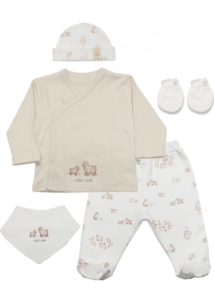 Bistyle Curly Lamb 5'li Hastane Çıkışı 12106 Bej Mavi Ekru