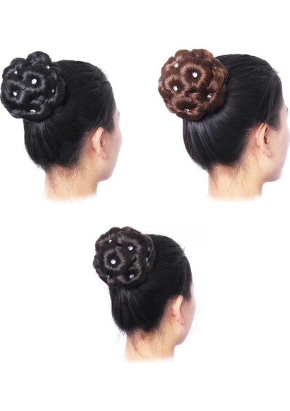 Taşlı Topuz Toka - Koyu Kahve modelleri