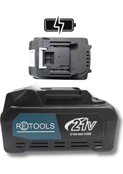 Retools Şarjlı Matkap, Kırıcı, Taşlama, Ispiral, Budama, Testere, Somun Sıkma Bataryası 10 Pili Akü