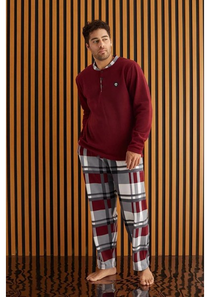 Erkek Düğme Yaka Kışlık Polar Pijama Takımı 6100/15 - 1 Adet fiyatları