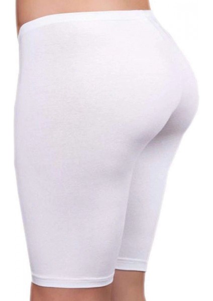 Kadın Kısa Tayt Beyaz - 3007A