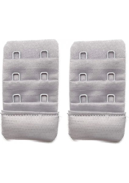 2 Adet Agraf Sütyen Uzatma Kopçası 3 Sıra / 2 Kanca Gri