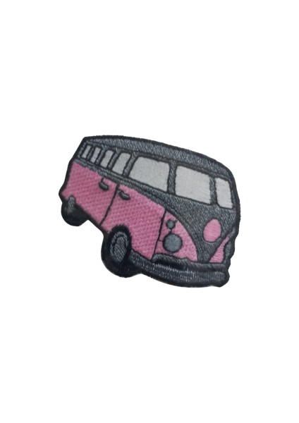 Aplike Ütü Ile Yapışan Otobüs Pembe-Gri Arma 4x2,5 cm