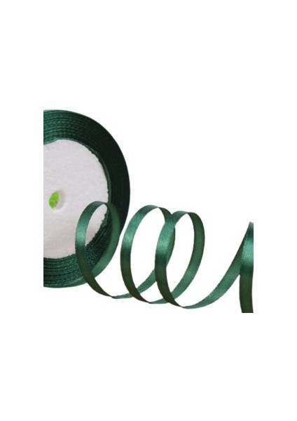 Saten Kurdele 2 cm 10 Metre Koyu Yeşil
