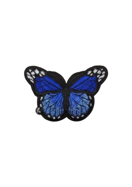 Aplike Ütü Ile Yapışan Kelebek Lacivert Arma 7x5 cm