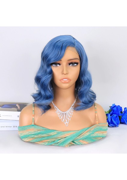 Açık Parlement Mavisi Yan Tül Peruk