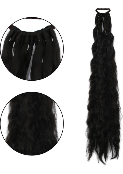 Lastik Tokalı At Kuyruğu Kabarık Afro Dalgalı - Kahverengi fiyatları