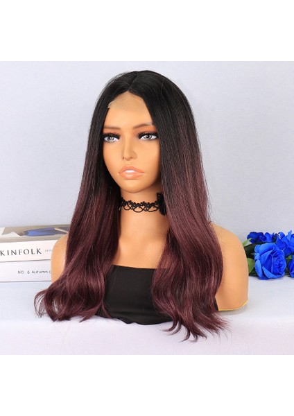 Siyah Açık Kızıl Ombreli Tül Peruk modelleri