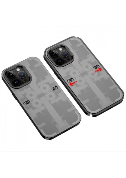 iPhone 13 Pro Max Kılıf Mekanik Bumper Kapak - Siyah