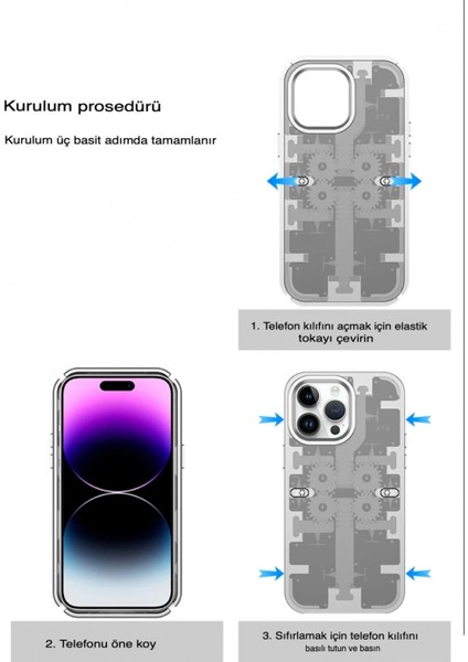 iPhone 13 Pro Max Kılıf Mekanik Bumper Kapak - Siyah fırsatları