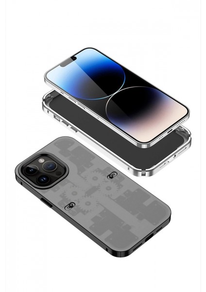 iPhone 13 Pro Max Kılıf Mekanik Bumper Kapak - Siyah indirimleri