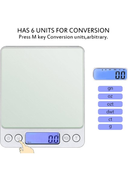 Dijital Hassas Mutfak Terazisi Hassas Tartı 2000 Gr./0.1 Gr. Hassasiyet (5224) fiyatları