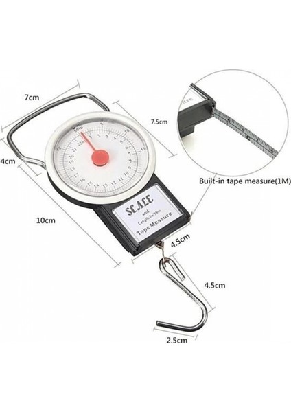 22 KG/50LB Kancalı Tartı Aleti 1 Metre Mezuralı Askılı Balıkçı Terazisi fiyatları