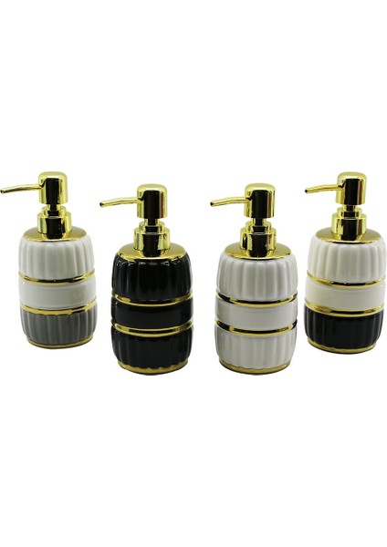 Şişe Gold Kapak - Boğum Seramik Sıvı Sabunluk 6X11CM (5224)