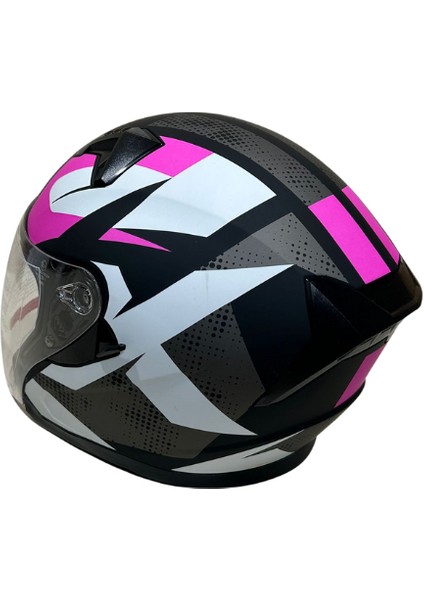 Jk Kask Yarım Vizörlü Mat Siyah Pembe M