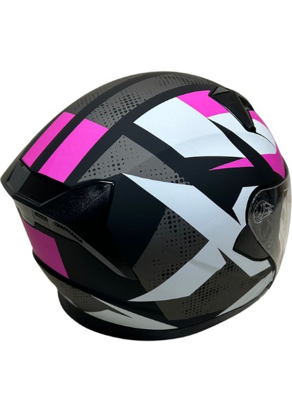 Jk Kask Yarım Vizörlü Mat Siyah Pembe M