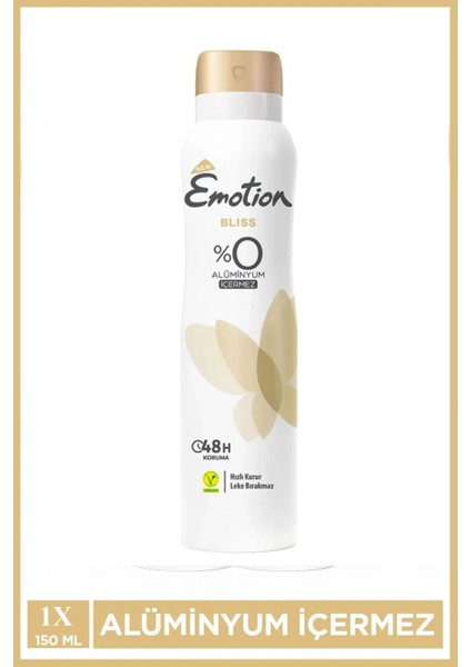 Emotion Bliss Kadın Vegan Deodorant 150 ml Hızlı Kurur , Leke Bırakmaz