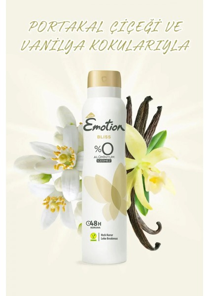Emotion Bliss Kadın Vegan Deodorant 150 ml Hızlı Kurur , Leke Bırakmaz indirimleri
