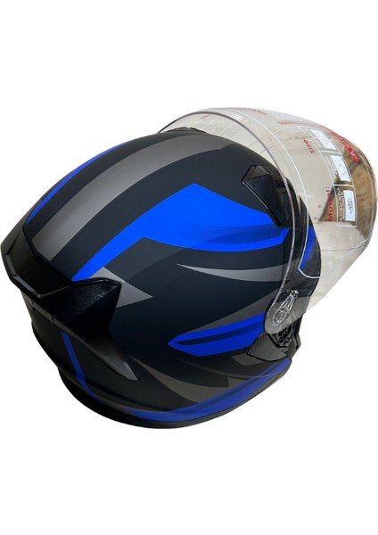 Jk Kask Yarım Vizörlü Mat Siyah Mavi M