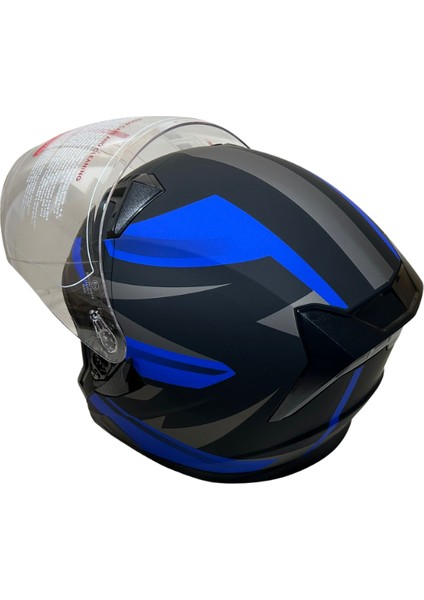 Jk Kask Yarım Vizörlü Mat Siyah Mavi M