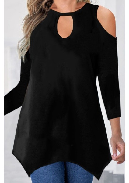 Kadın Uzun Kollu Omuz ve Göğüs Dekolte Detay Viskon Bluz fiyatları