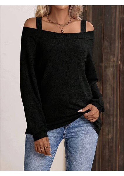 Kadın Askılı Iki Omuzu Açık Salaş Yün Viskon Bluz fırsatları