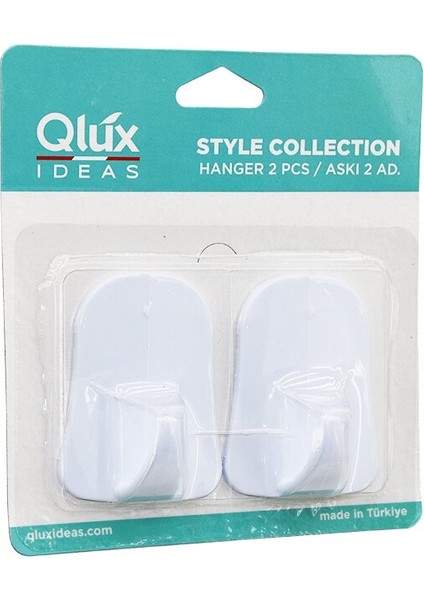 Qlux L-00735 2pcs Opak Beyaz Plastik Askı (5224)