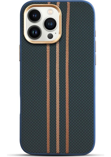 Apple iPhone 16 Pro Uyumlu Kılıf Zebana Goldrix Karbon Fiber M-Safe Kılıf Lacivert fiyatları