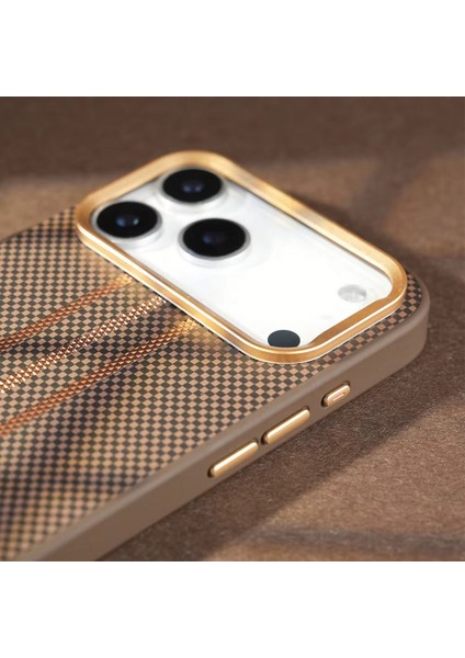 Apple iPhone 16 Pro Uyumlu Kılıf Zebana Goldrix Karbon Fiber M-Safe Kılıf Lacivert fırsatları