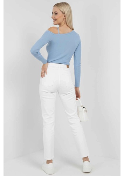 Tek Omuz Ipli Bluz Mavi T4328 fiyatları