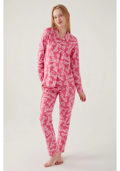Barbie 1767-S Kadın Gömlek Yaka Pijama Takımı modelleri