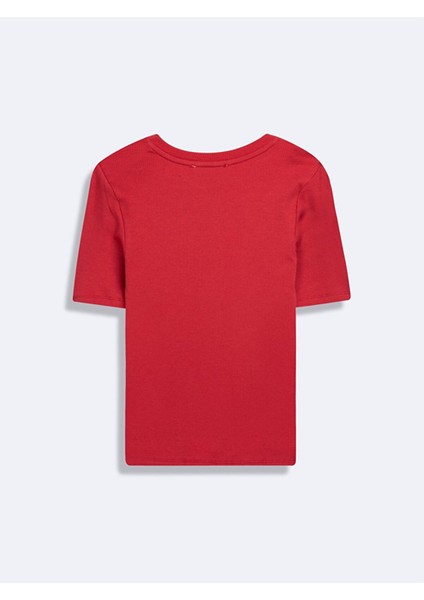 Kısa Kollu Sıfır Yaka Basıc Pembe T-Shırt fiyatları