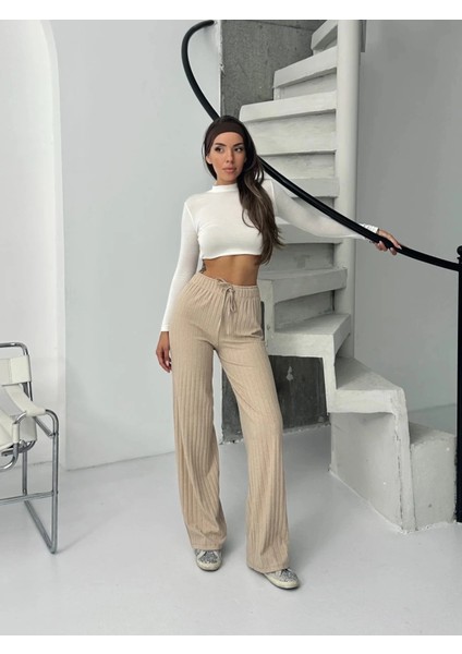 Fitilli Şardonlu Pantolon Bej A4058 fiyatları