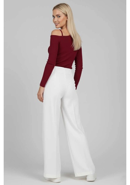 Tek Omuz Ipli Bluz Bordo T4328 fiyatları