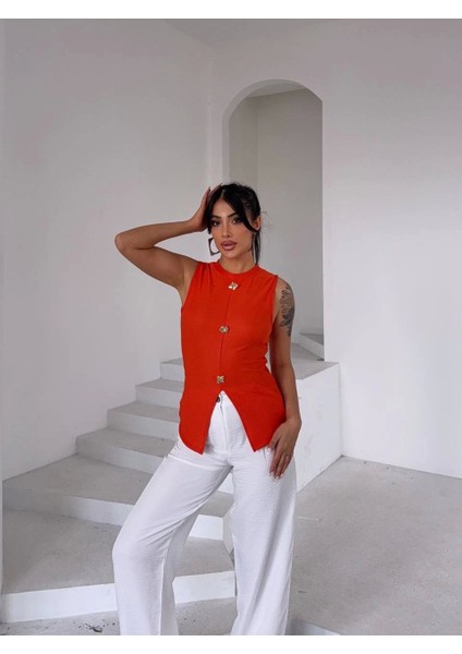 Kadın Tcu Bisiklet Yaka Gold Düğmeli Ottoman Bluz S2310 fırsatları