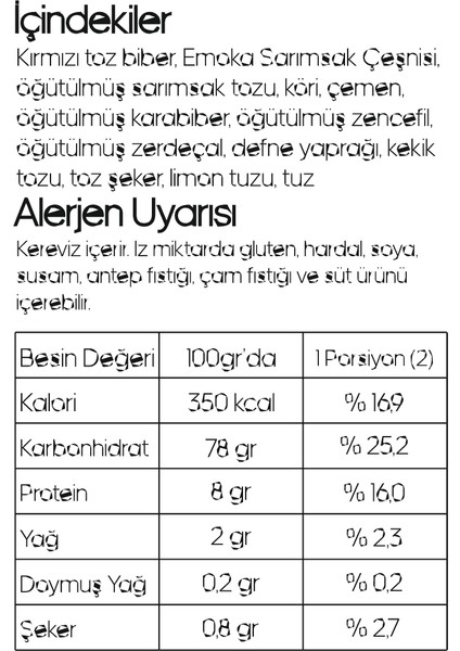 Tavuk Baharatı ( Tavuk Için Özel Baharat Karışımı ) 100 gr fırsatları