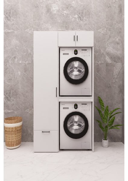 Mdf Çamaşır Makinesi ve Kurutma Makinesi Dolabı Ütü Masalı modelleri