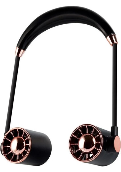 Boyunluk Fan Hava Soğutucu Vantilatör Boyuna Asmalı Şarjlı 3 Kademeli Mini Klima Siyah