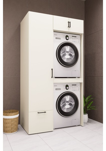 Mdf Çamaşır Makinesi ve Kurutma Makinesi Dolabı Ütü Masalı modelleri