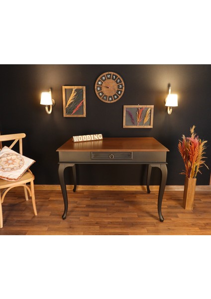 120 cm Çekmeceli Masif Siyah Ceviz Çalışma Masası fiyatları