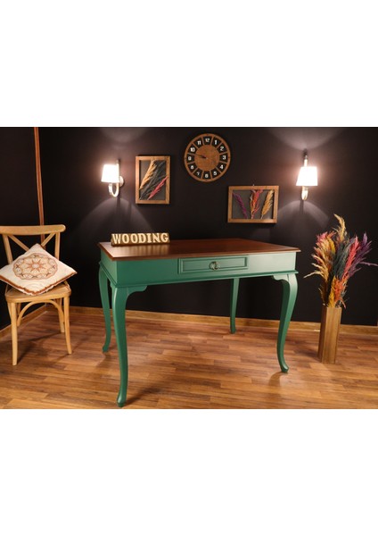 120 cm Çekmeceli Masif Yeşil Ceviz Çalışma Masası fiyatları