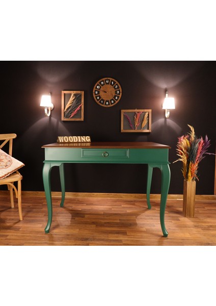 120 cm Çekmeceli Masif Yeşil Ceviz Çalışma Masası modelleri