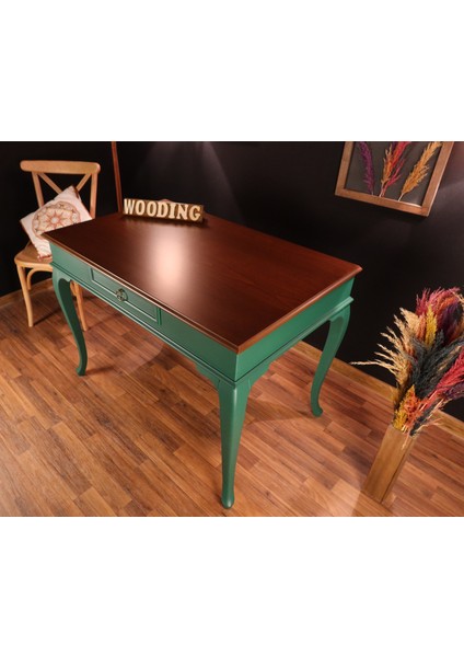 120 cm Çekmeceli Masif Yeşil Ceviz Çalışma Masası indirimleri