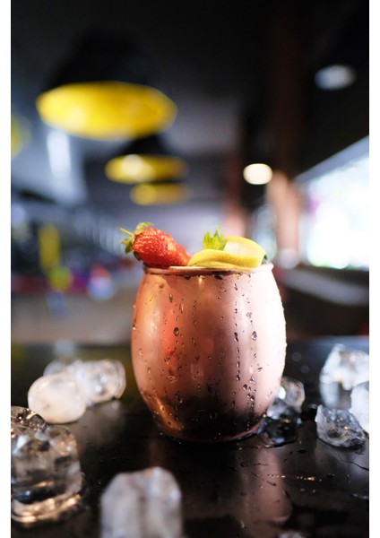 Bakır Bardak Tombul Kokteyl 2'li Bakır Renk