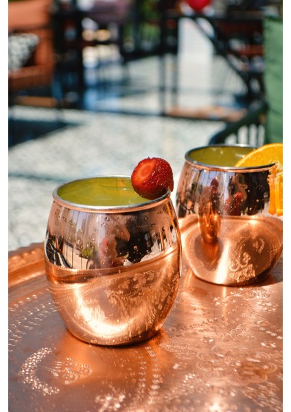 Bakır Bardak Tombul Kokteyl 2'li Bakır Renk modelleri