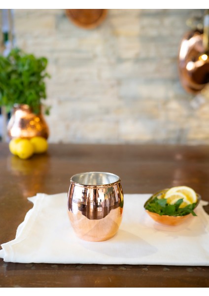 Bakır Bardak Tombul Kokteyl 2'li Bakır Renk indirimleri