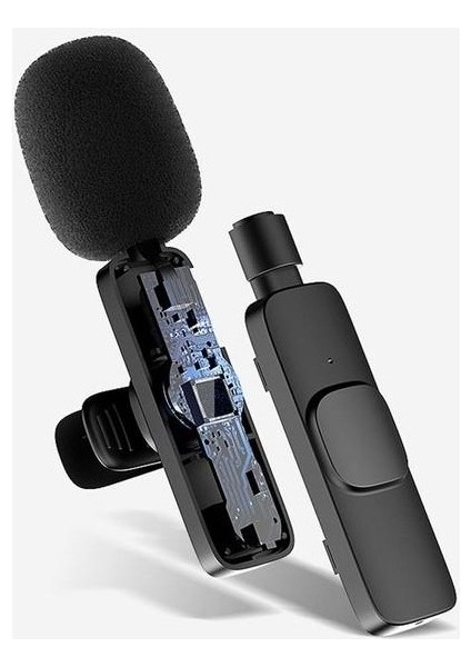 K9 Kablosuz Yaka Mikrofonu (Type-C & Lightning) Alıcı , 20 M indirimleri